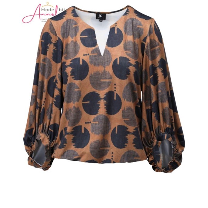 K-Design shirt B318 dessin Bruin Navy